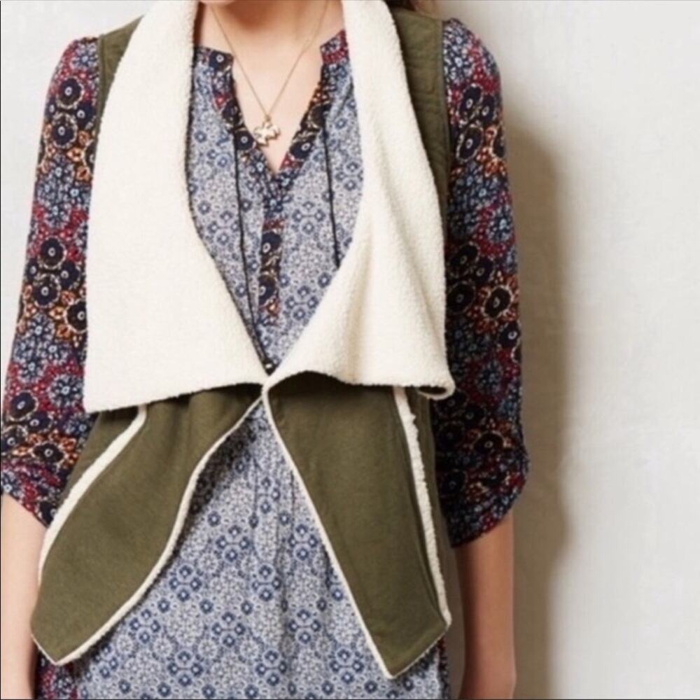 Anthropologie Saturday Sunday Darjeeling Open Front Vest Size XS